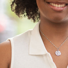 Load image into Gallery viewer, Silver Coin Rose Necklace