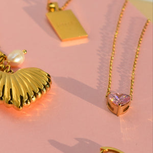 Paloma Pink Heart Necklace