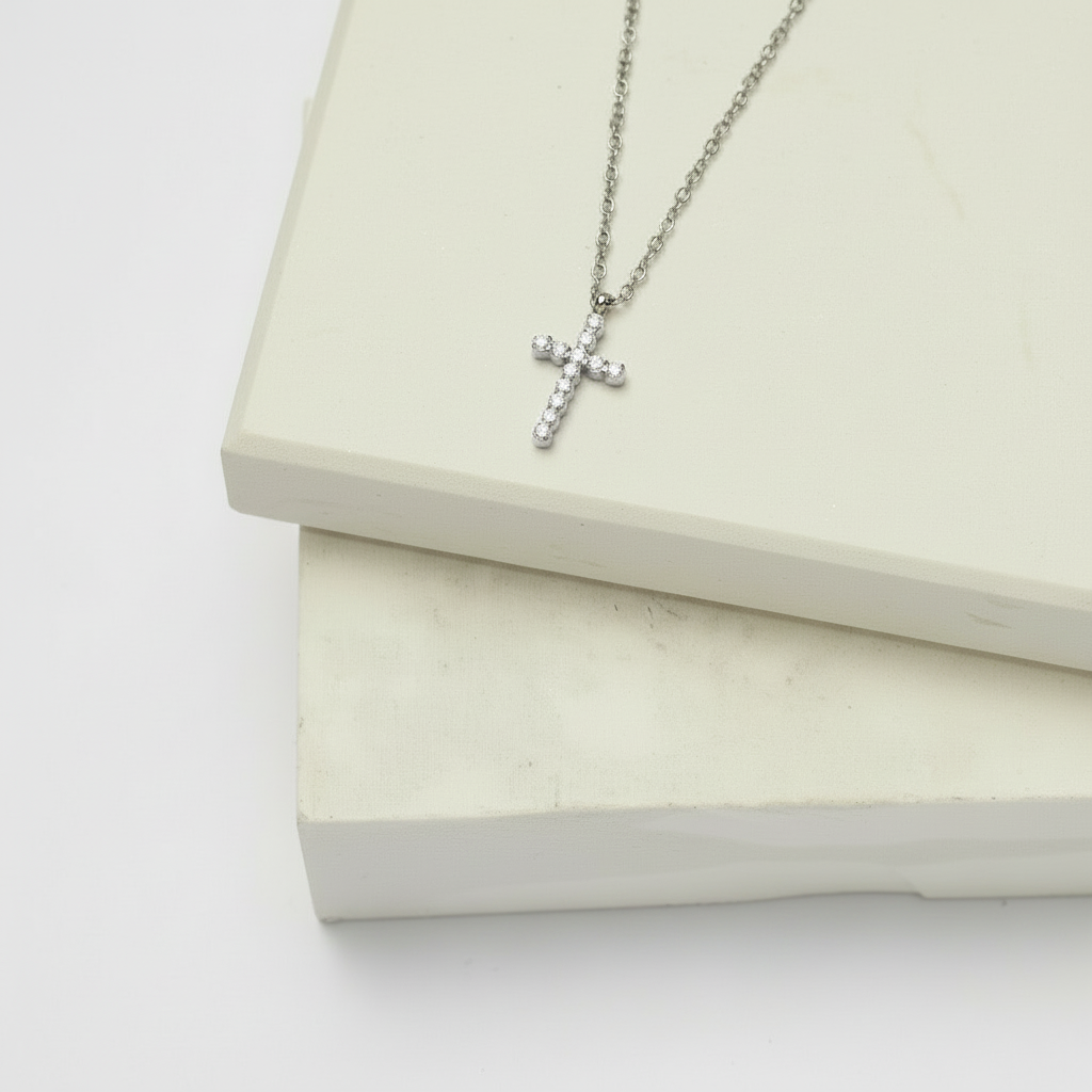 Silver Grace Cross Necklace