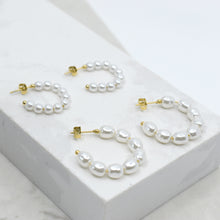 Load image into Gallery viewer, Baby Kimmy Pearl Hoops
