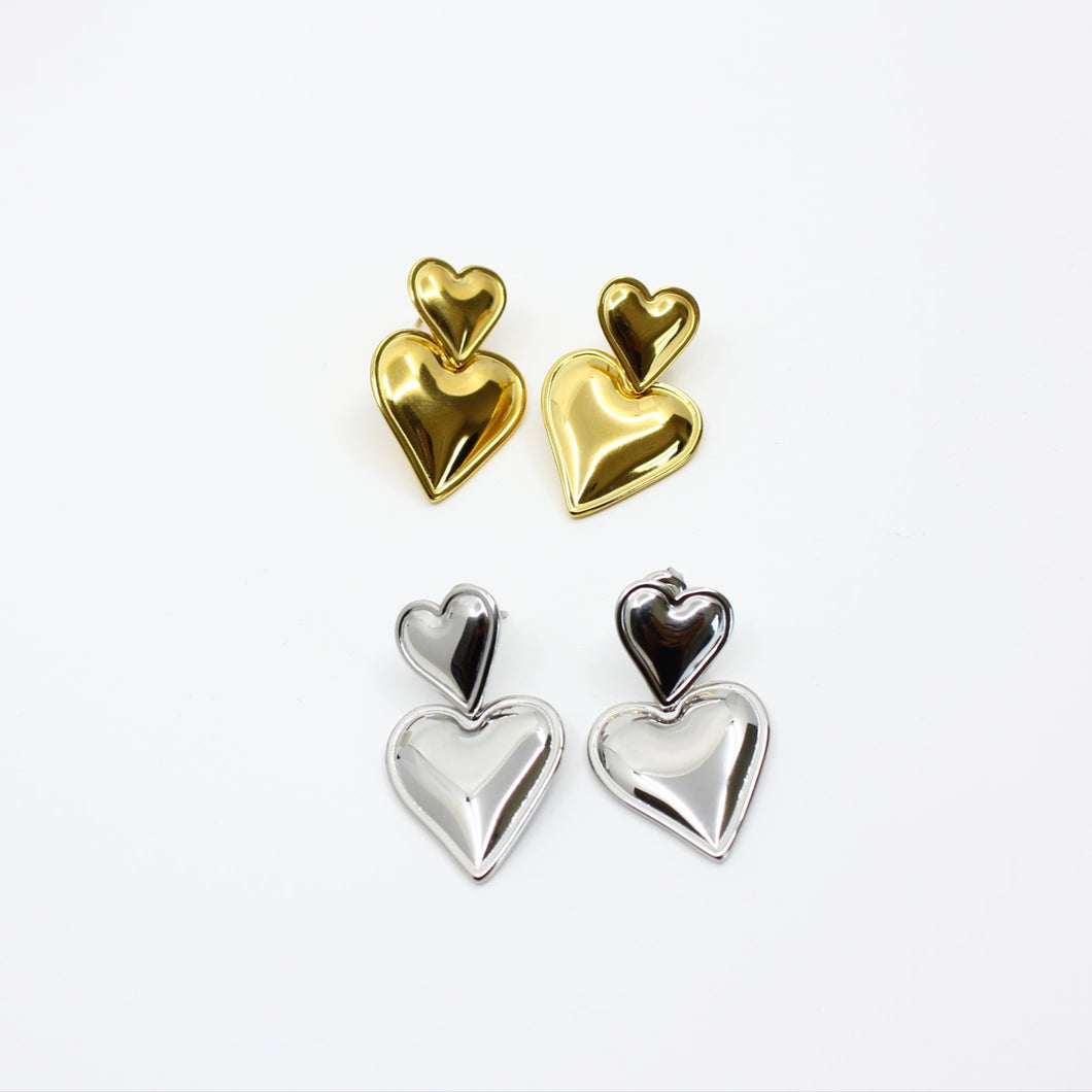 Double Heart Earrings