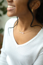 Load image into Gallery viewer, woman wearing gold nashville necklace
