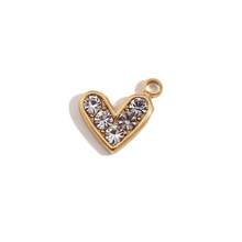 Load image into Gallery viewer, Small CZ Heart Charm
