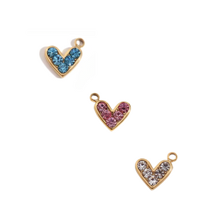 Small CZ Heart Charm