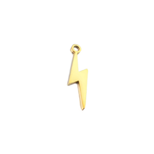 Load image into Gallery viewer, Gold lightning bolt pendant on a white background
