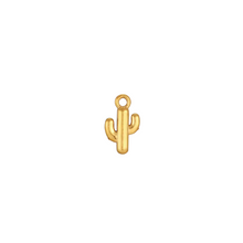 Load image into Gallery viewer, Gold cactus-shaped charm on a white background
