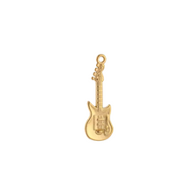 Load image into Gallery viewer, a gold guitar pendant on a white background
