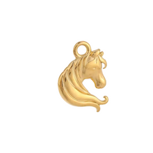Load image into Gallery viewer, a gold horse pendant 
