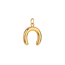 Load image into Gallery viewer, horseshoe shaped charm in gold plated stainless steel
