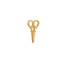 Load image into Gallery viewer, Gold scissors charm on a white background
