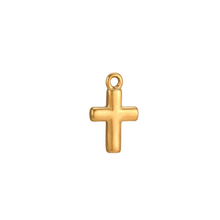 Load image into Gallery viewer, Gold cross pendant on a white background
